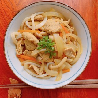 だし香る✨豚肉と野菜のカレーうどん